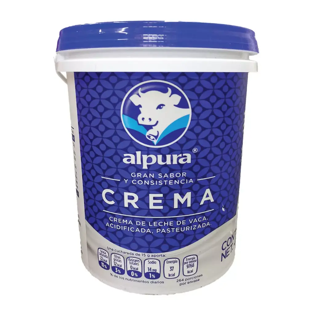 Crema acida premium 4 kilos, alpura, bote