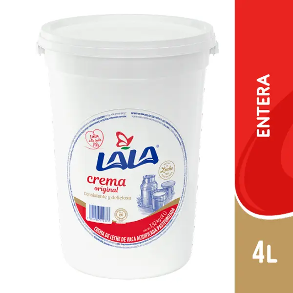 Crema acida premium 4 lts, Lala, bote