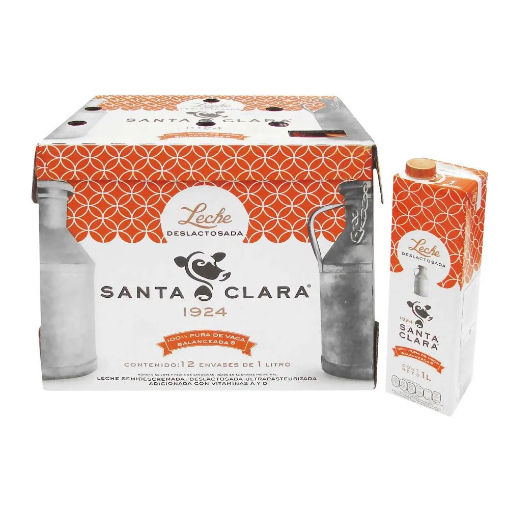 Leche deslactosada 6 pz de litro, santa clara, caja