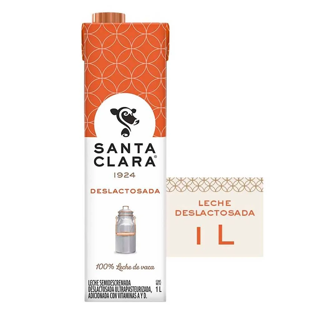 Leche deslactosada, santa clara, litro