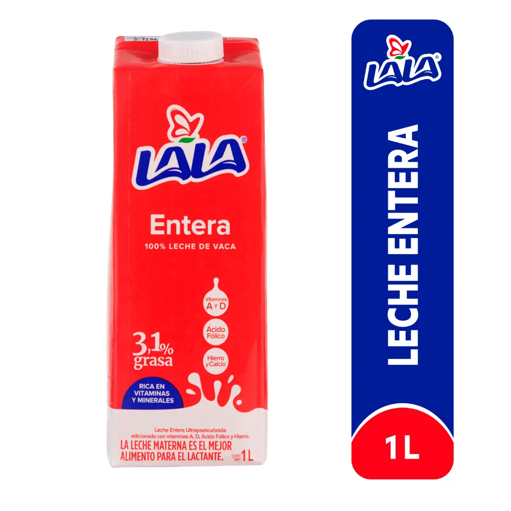 Leche entera, lala, litro