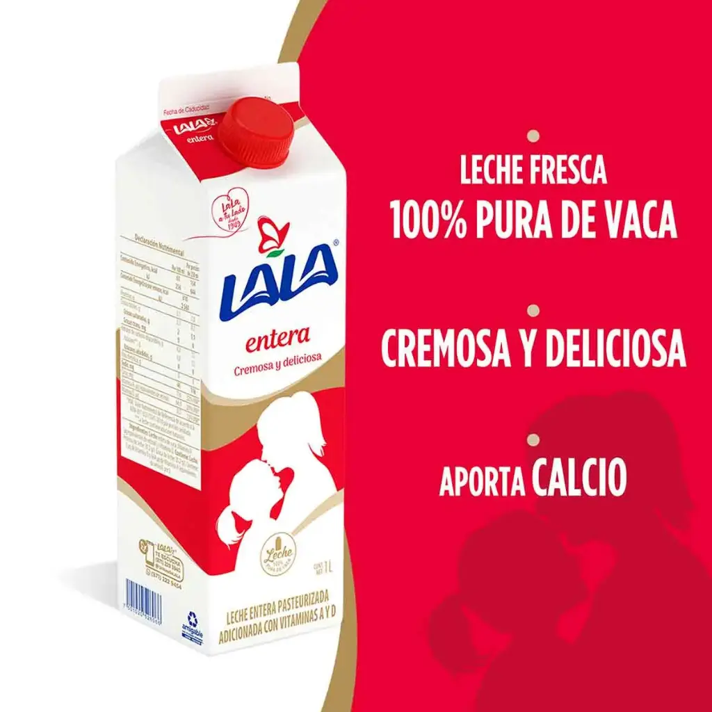 Leche past entera, lala, litro