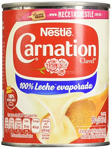 Leche evaporada clavel de 360 grs carnation, nestle, lata
