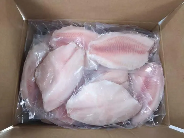 Pescado tilapia, caja
