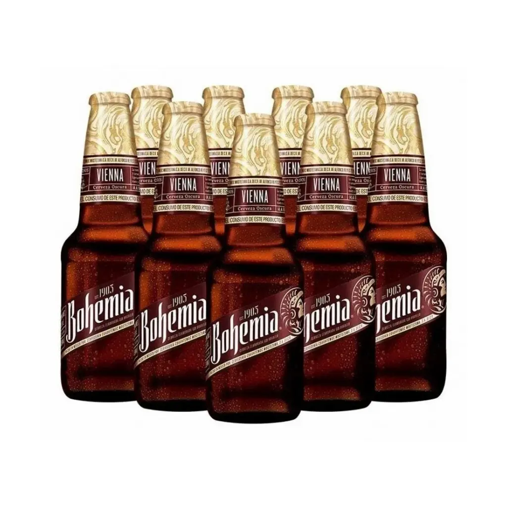 Cerveza oscura de 355ml 12 botellas, bohemia, caja