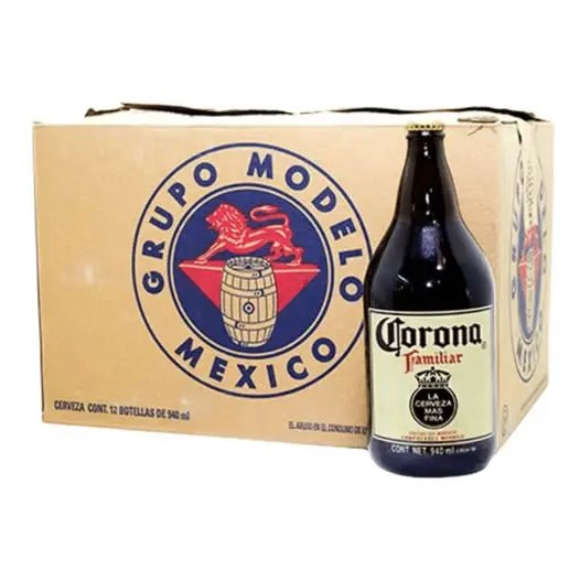 Cerveza familiar 940 ml, corona, caja