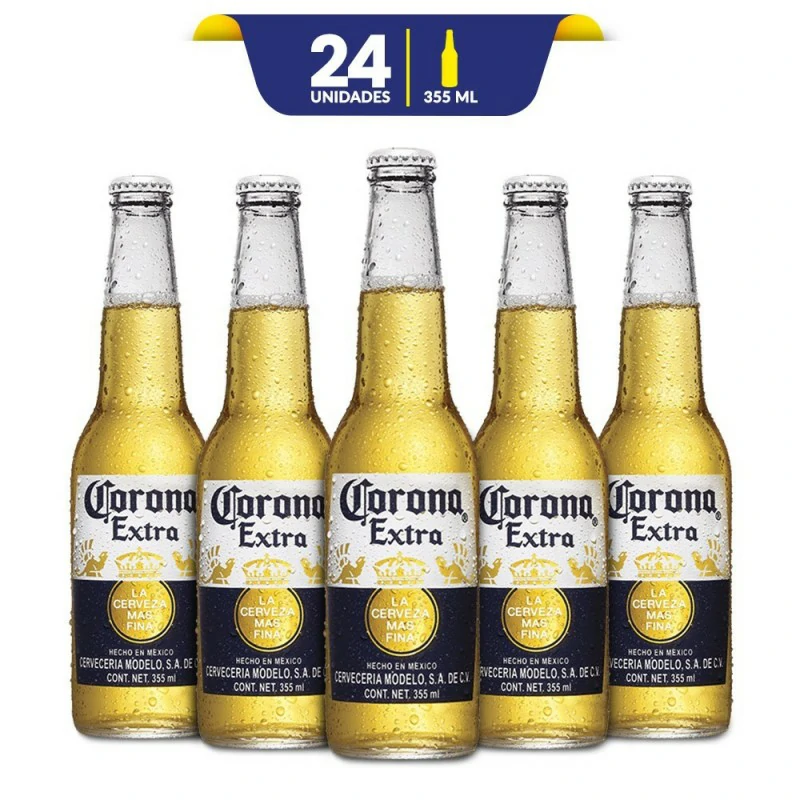 Cerveza media 355 ml 24 pz, corona,  caja