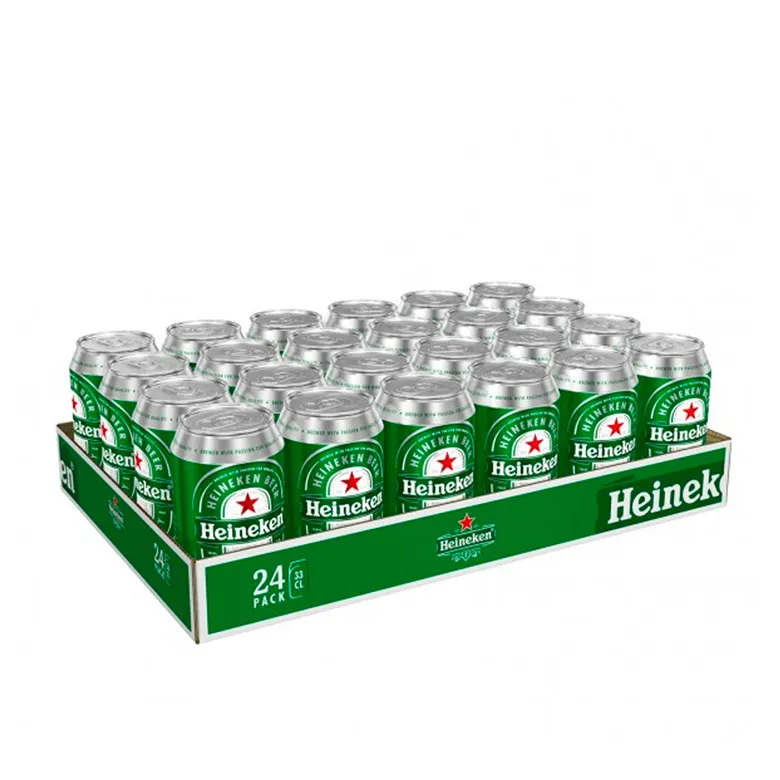 Cerveza premium de 473 ml 24 piezas, heinekeen, charola