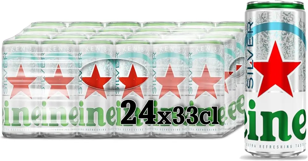 Cerveza silver de 355 ml 24 latas, heineken, charola