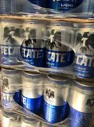 Cerveza lager light laton, tecate , 24 piezas, charola