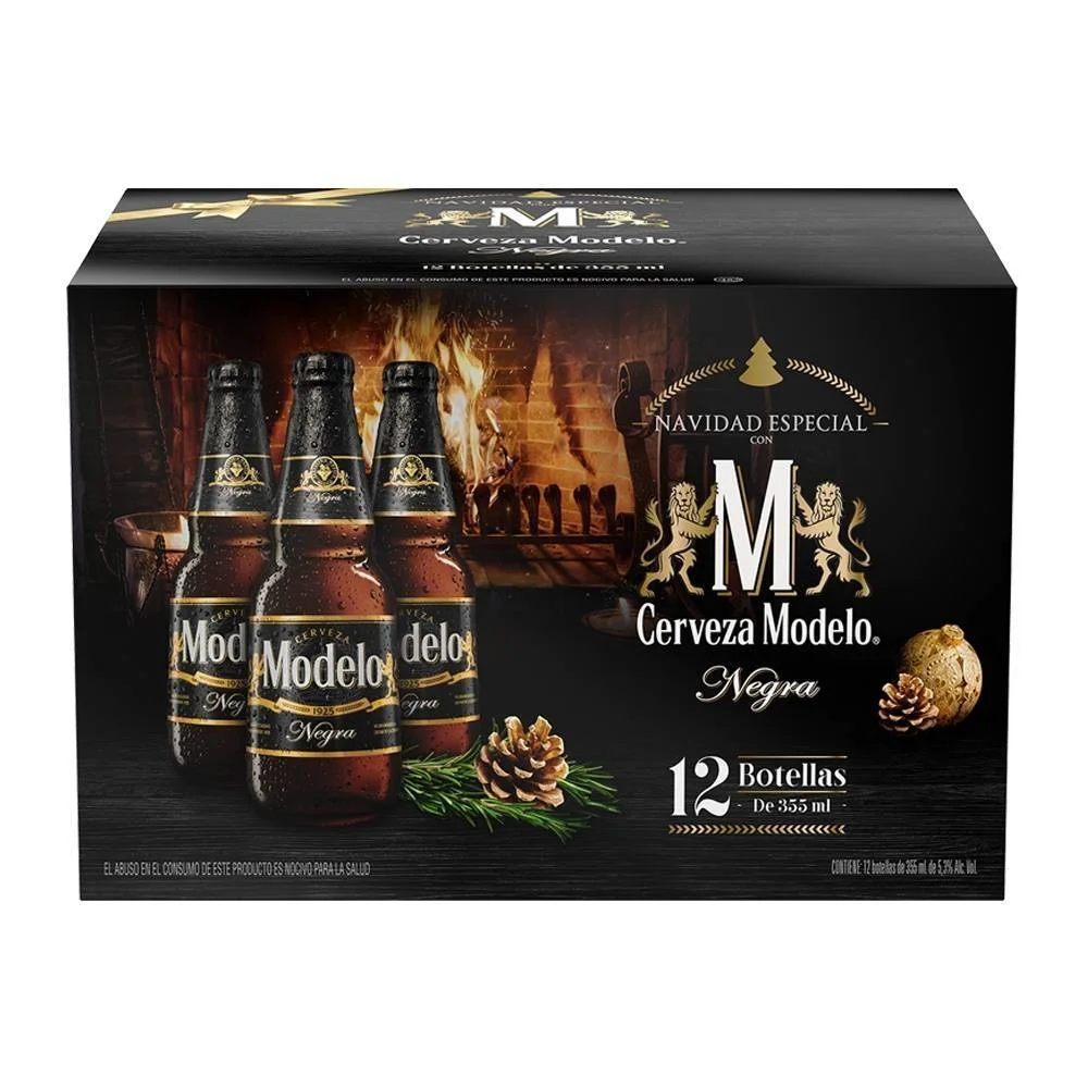 Cerveza media 355ml 12 pz, negra modelo, caja