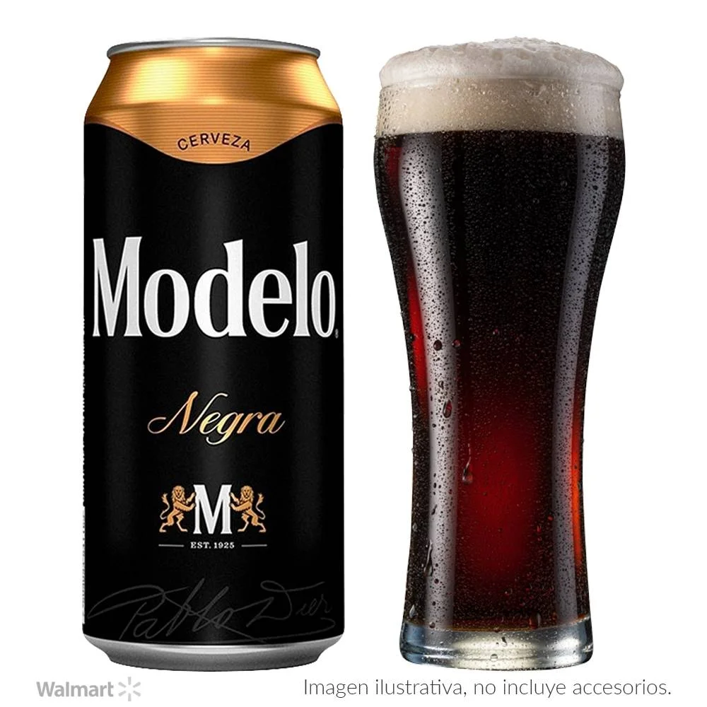 Cerveza negra de 437 ml, modelo, lata