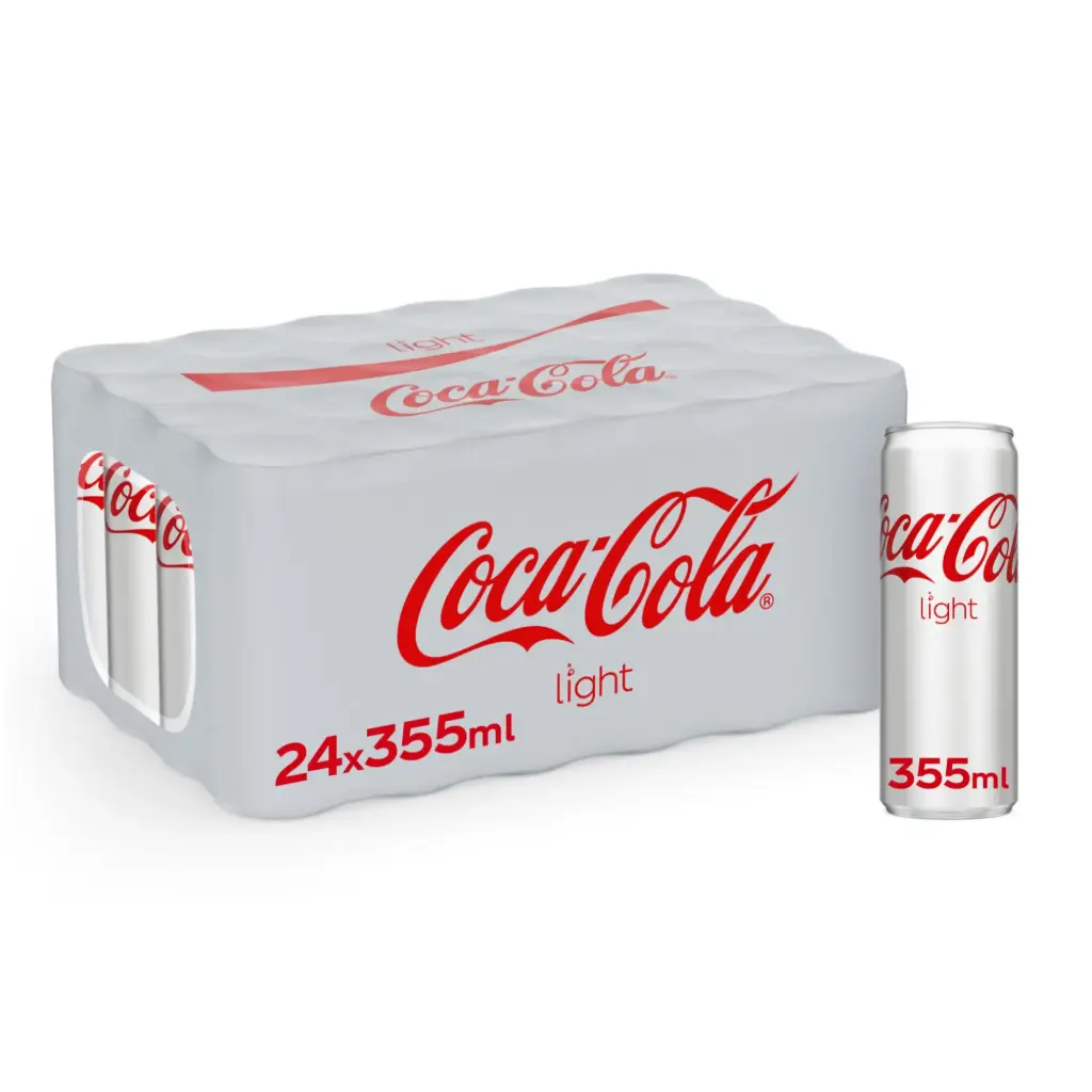 Cocacola light 355 mililitros, 24 piezas, paquete