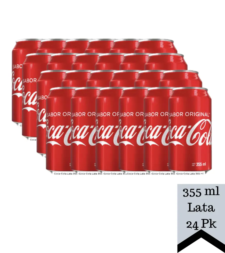 Cocacola regular de 355 ml, 24 unidades, paquete
