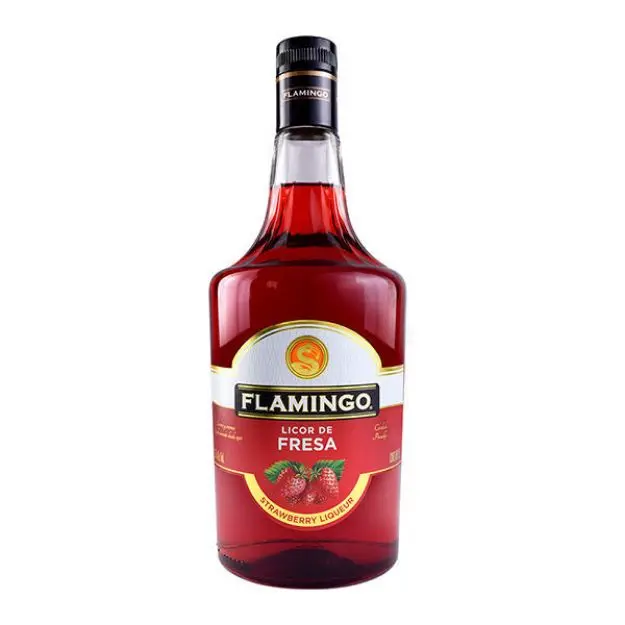 Licor de fresa, flamingo, litro