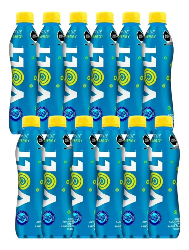 Bebida energética mora 400 ml 12 pz, Volt, paquete