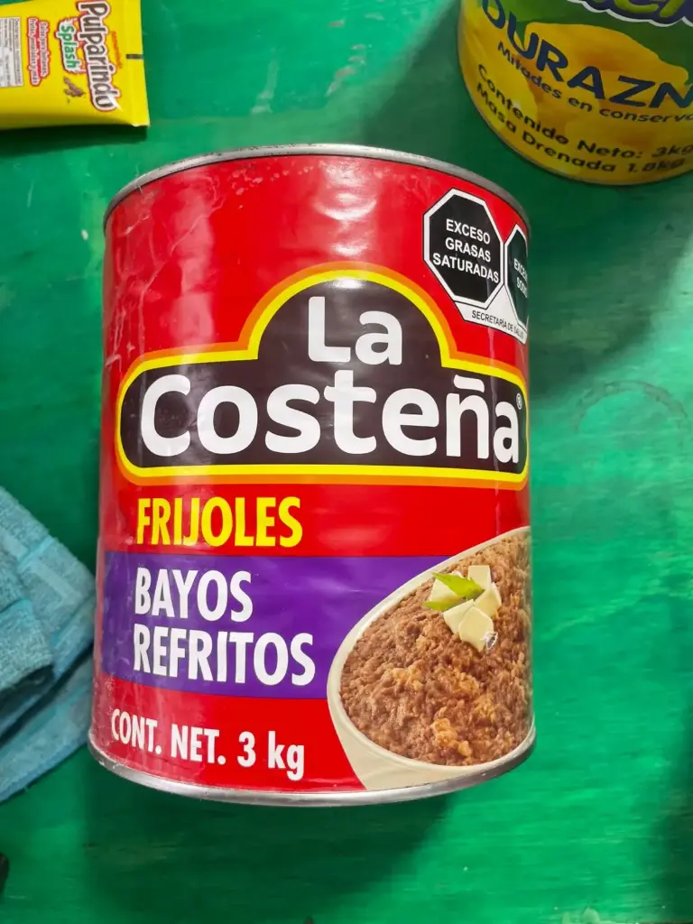 Frijol bayo refritos 3kg, la costeña, lata