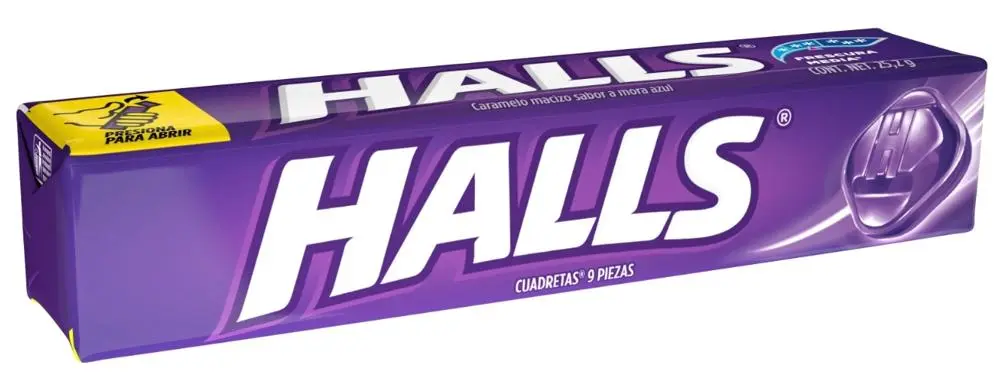 Caramelos mentolados de mora azul 25.2 g, halls, pieza