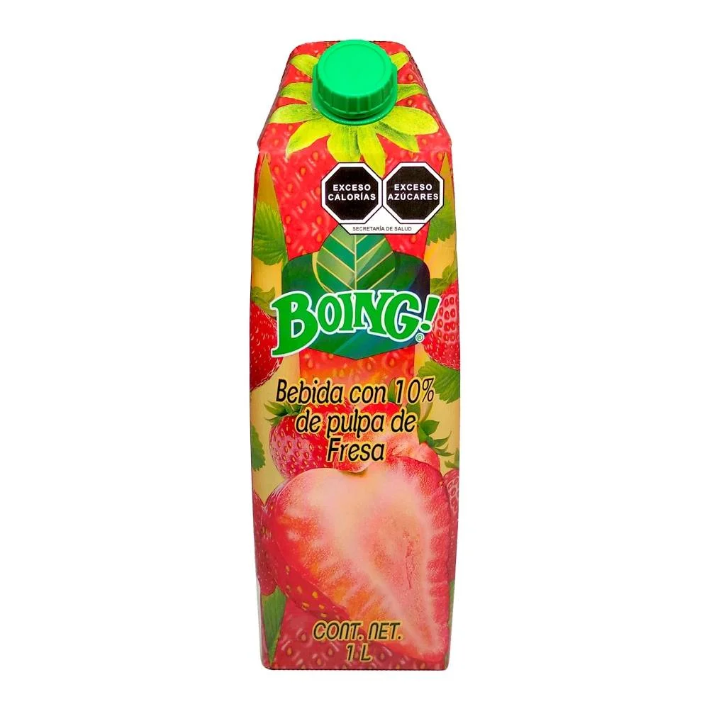 Jugo de fresa, boing, litro
