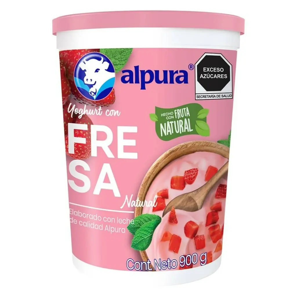 [1143A] Yogurt de fresa 900 ml, alpura, pieza