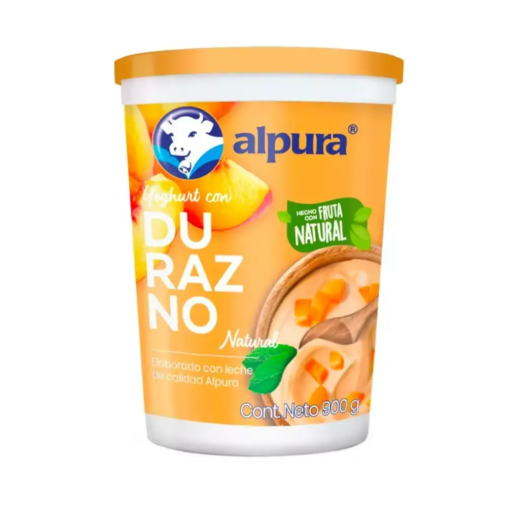 Yogurt de durazno 900 ml, alpura, pieza
