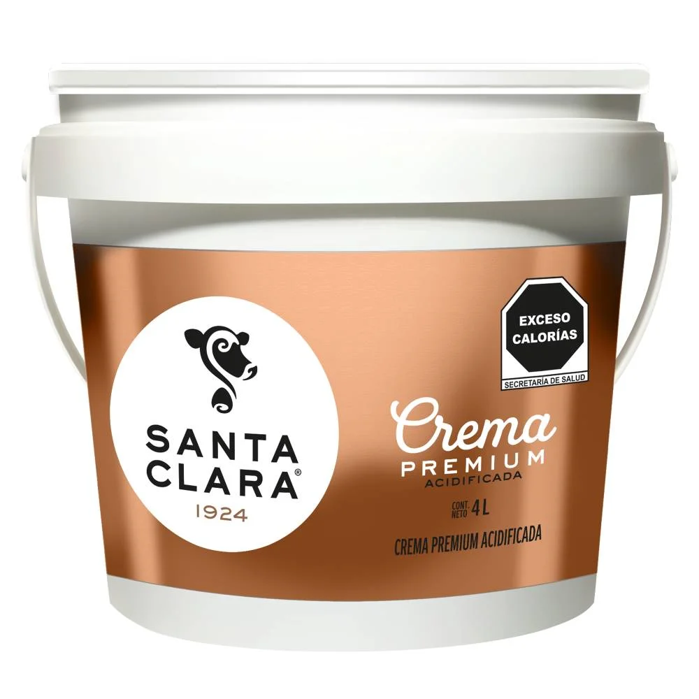Crema acida 4 lts, santa clara, cubeta