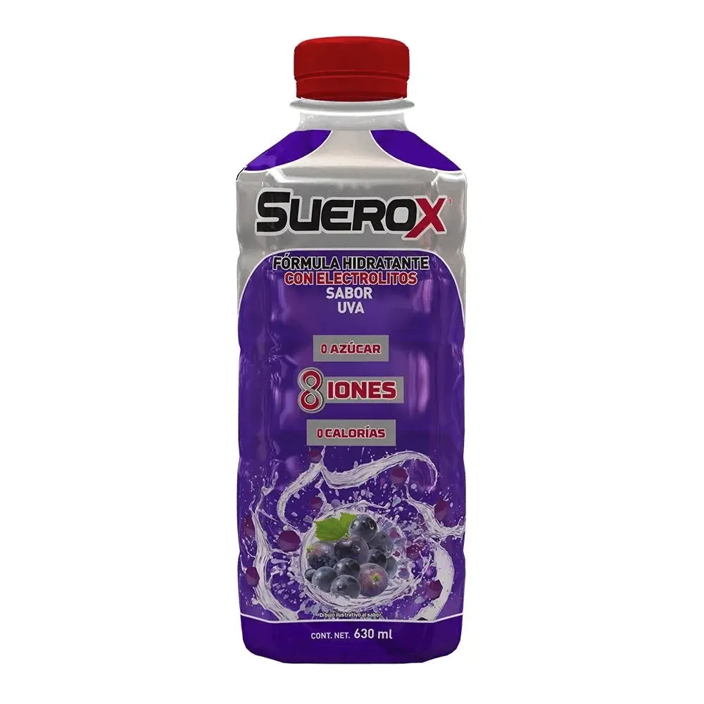 Bebida hidratante uva 630 ml, suerox, pieza 