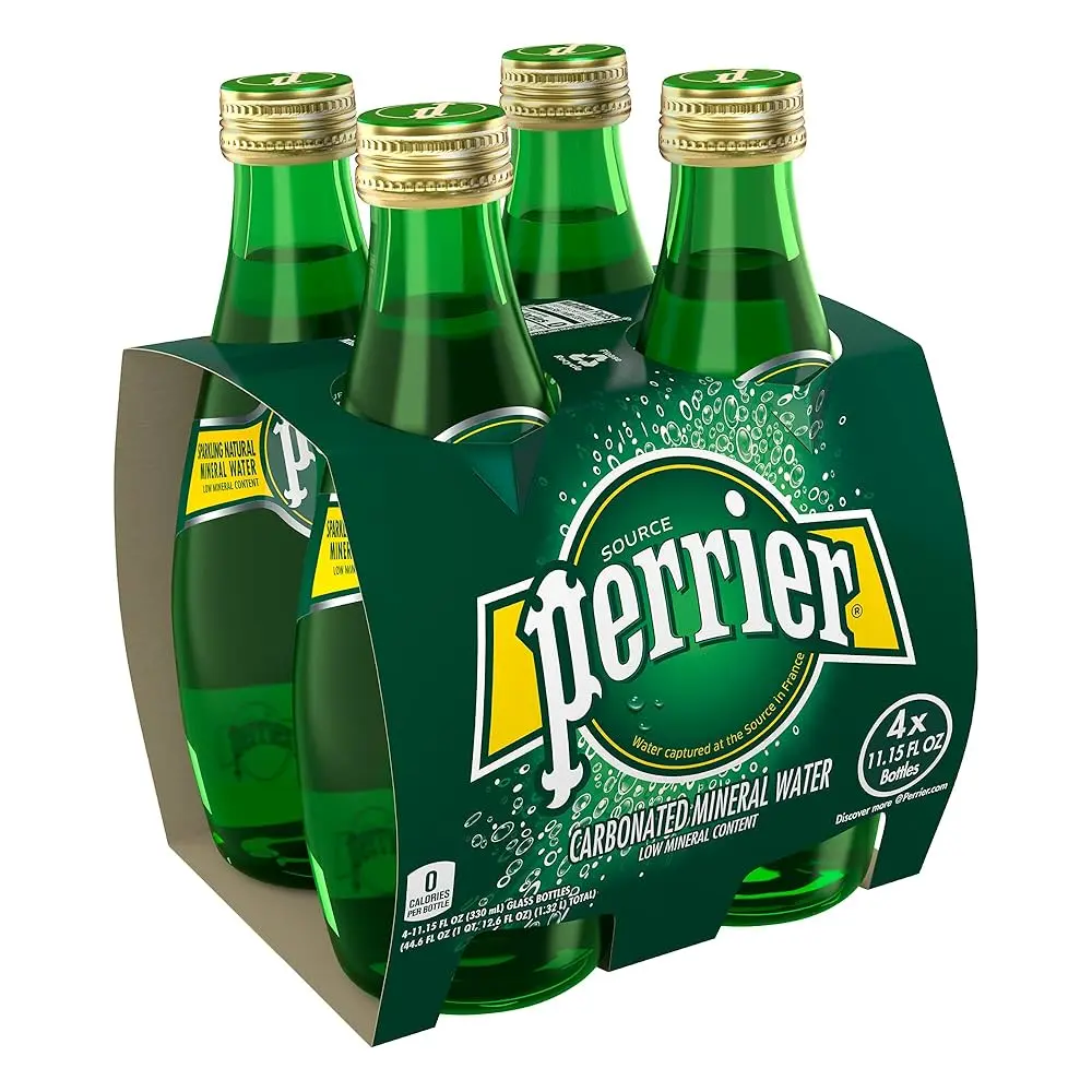 Agua mineral 330 ml, perrier, 4 pz, paquete
