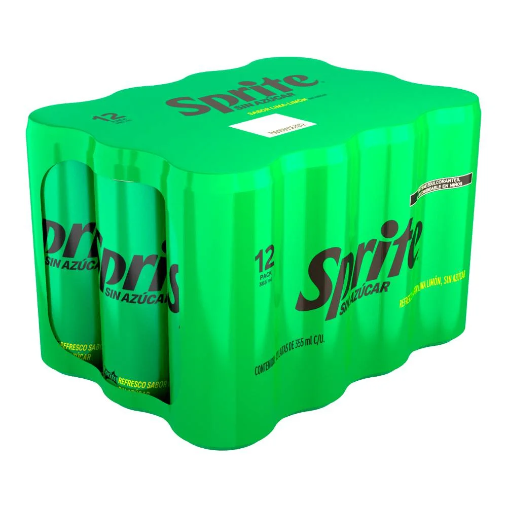 Refresco zero 355ml, sprite, 12 pz, paquete