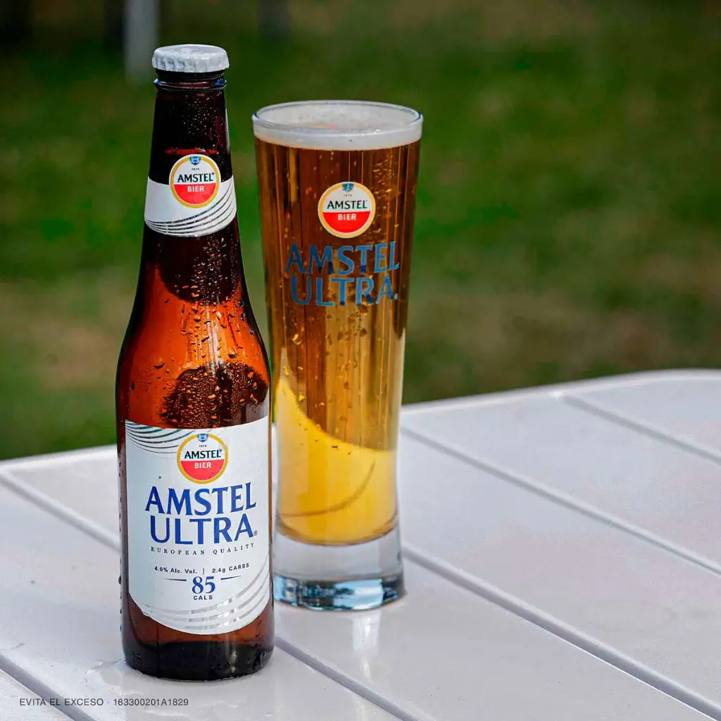 Cerveza de 355 ml, amstel ultra, botella