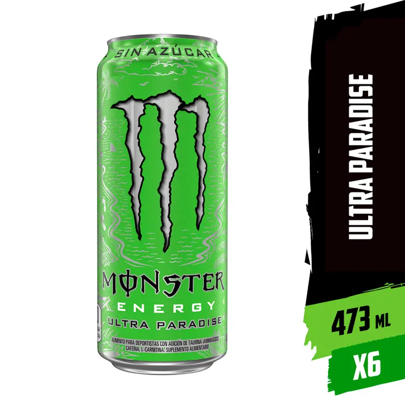 Bebida energetica ultra paradise de 473 ml, monster, pieza