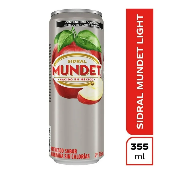 Refresco de manzana light de 355 ml, sidral, pieza