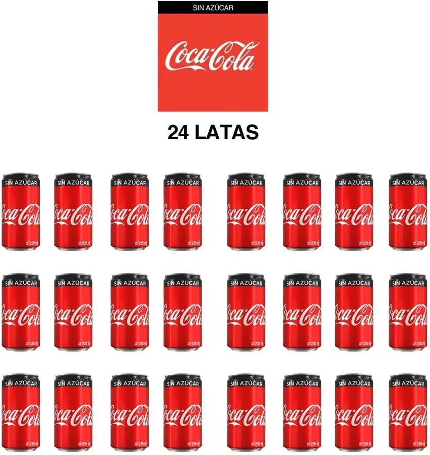 Cocacola sin azúcar 235 mililitros, 24 pz, paquete