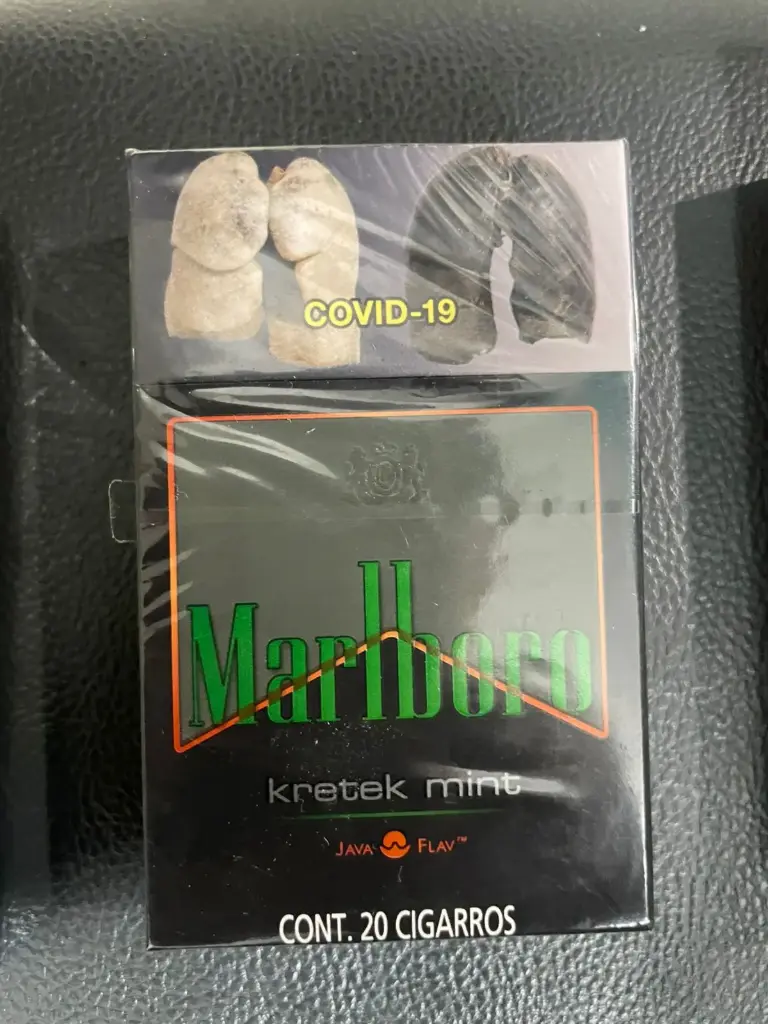 Cigarro kretek mint, marlboro, cajetilla