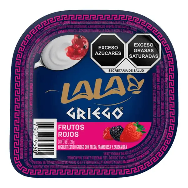 Yogurt griego sabor frutos rojos 120 gr, lala, pz