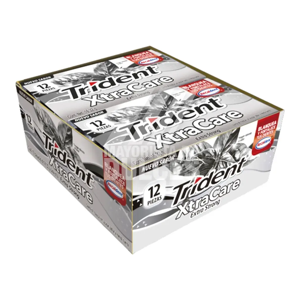 Chicle trident 12 paquete, extra strong, Caja