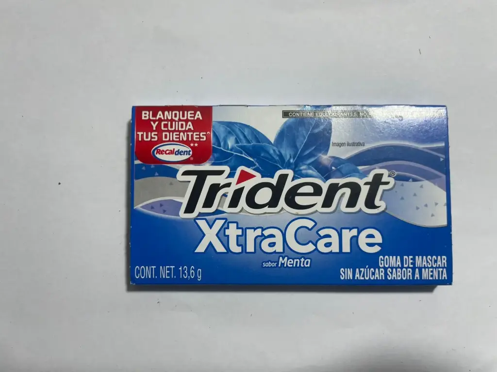 Chicle menta, trident xtracare, 13.6 grs, pieza