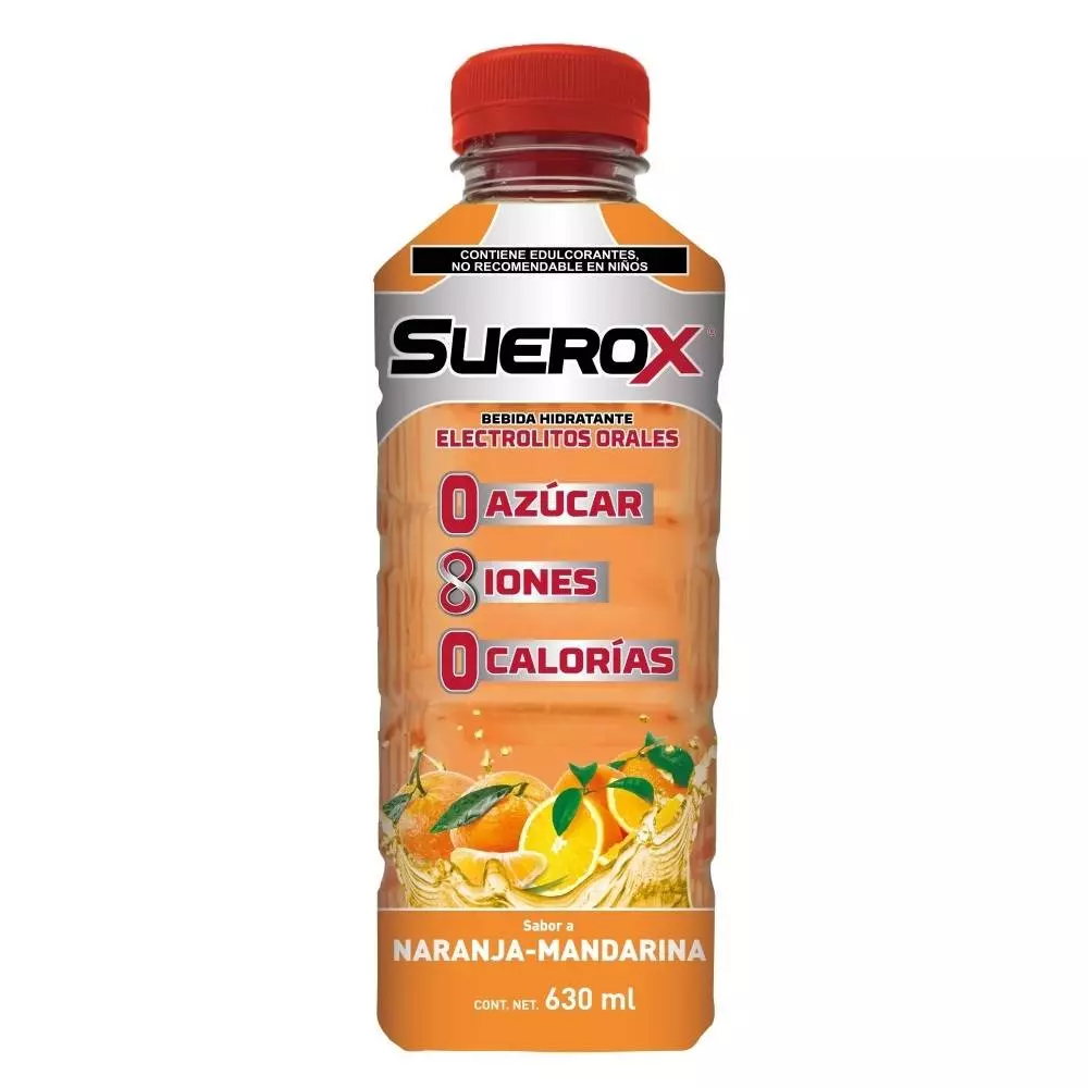 Bebida hidratante naranja mandarina 630 ml, suerox, pz