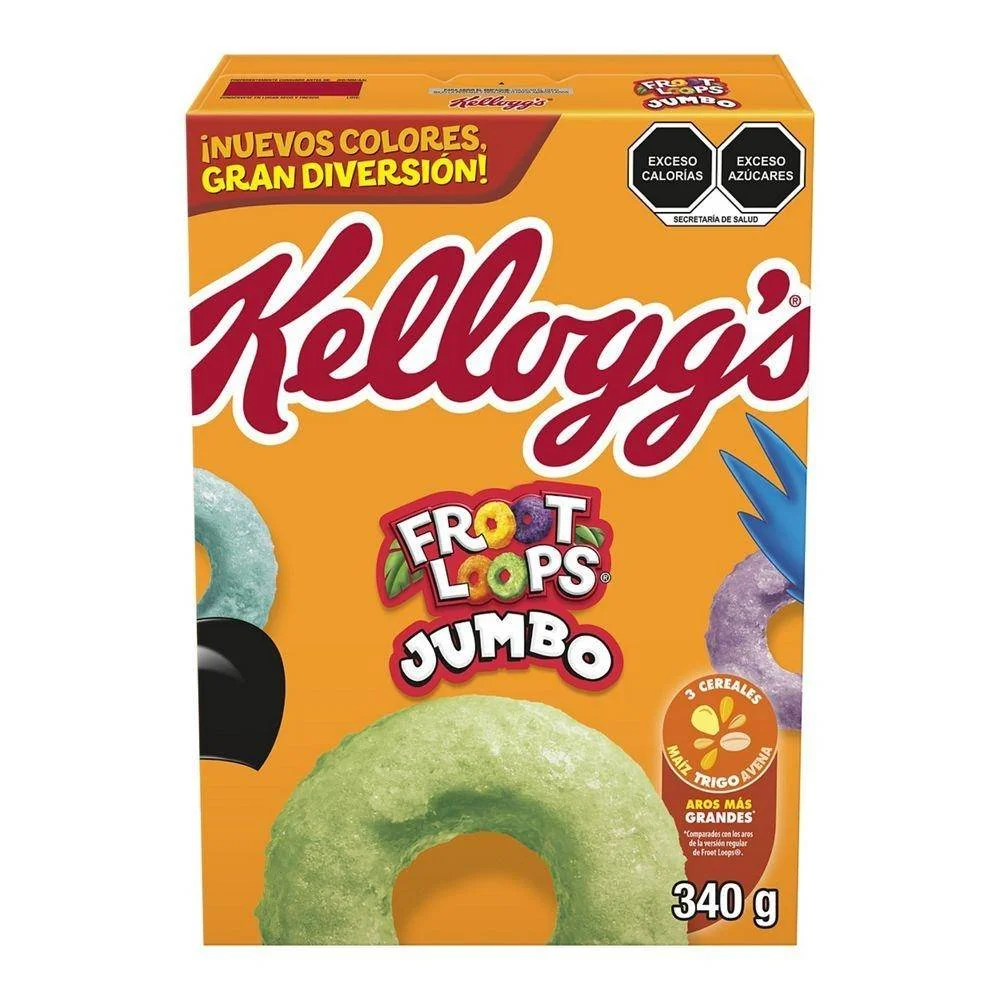 Cereal froot loops frutas jumbo 340 g, Kellogg's, pz