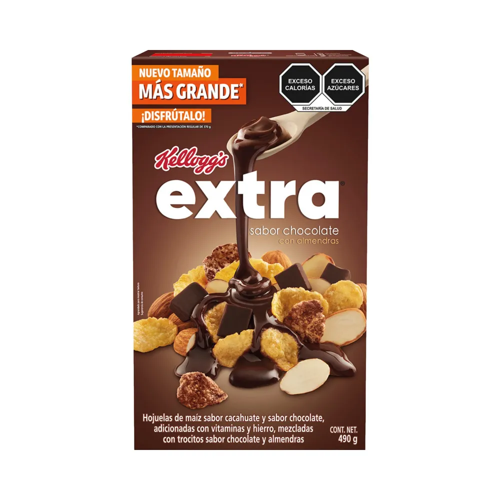 Cereal de chocolate 490 g, kelloggs extra, pz