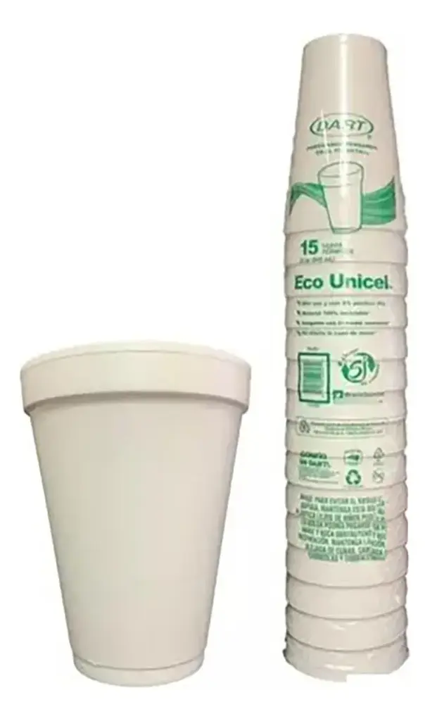 Vaso de litro unicel 15 pz, dart, paquete