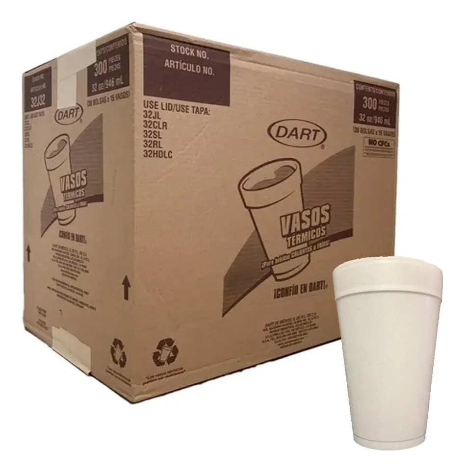 Vaso de litro unicel, dart, 300 pz, caja