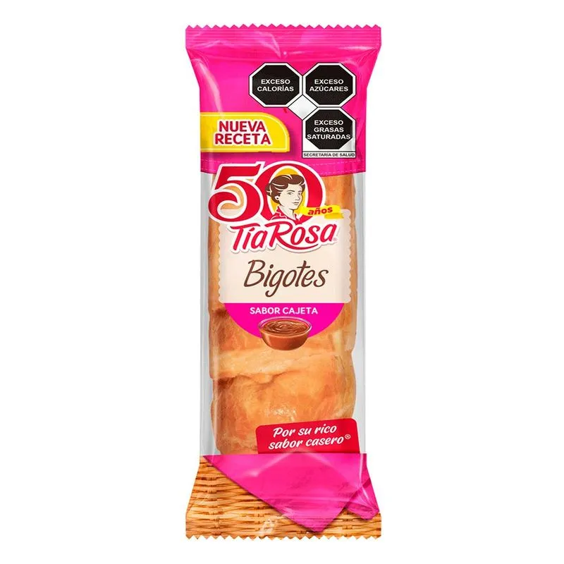Bigote sabor cajeta 80 grs, tia rosa, pieza