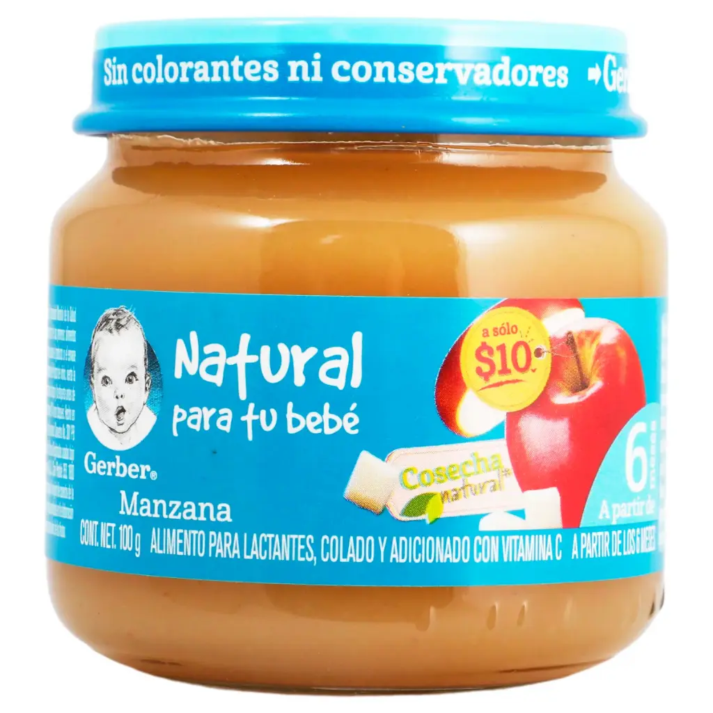 Alimento para lactantes sabor manzana, gerber, 100 gr, pieza