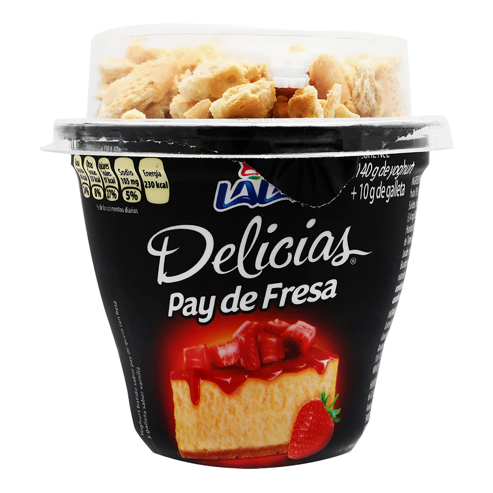Yogurt sabor pay de fresa 140 gr, lala,pz