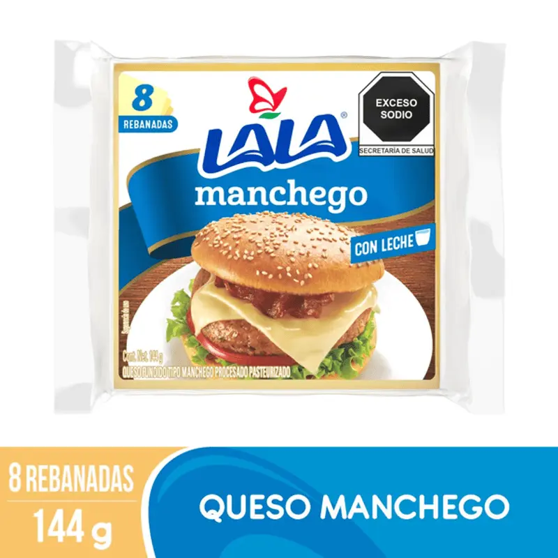 Queso manchego 144 gr, lala, pz 