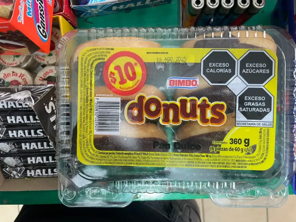 Donus con chocolate 360 grs, bimbo, 6 pz, cajita