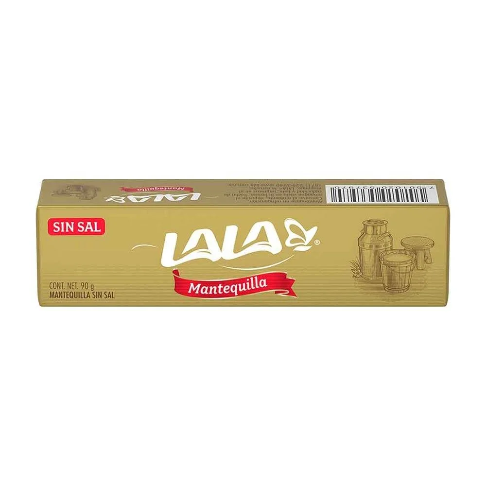Mantequilla entera sin sal, lala, 90 grs, pieza