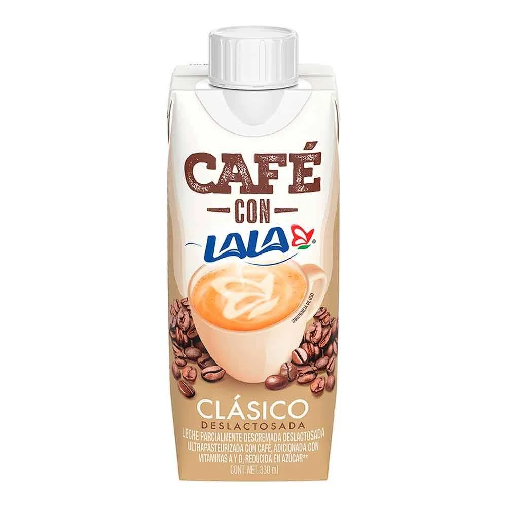 Cafe con leche deslactosada 330 ml, lala, pieza