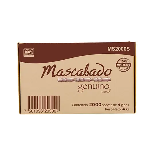 Azúcar mascabado, metco, 2000 sobres, caja